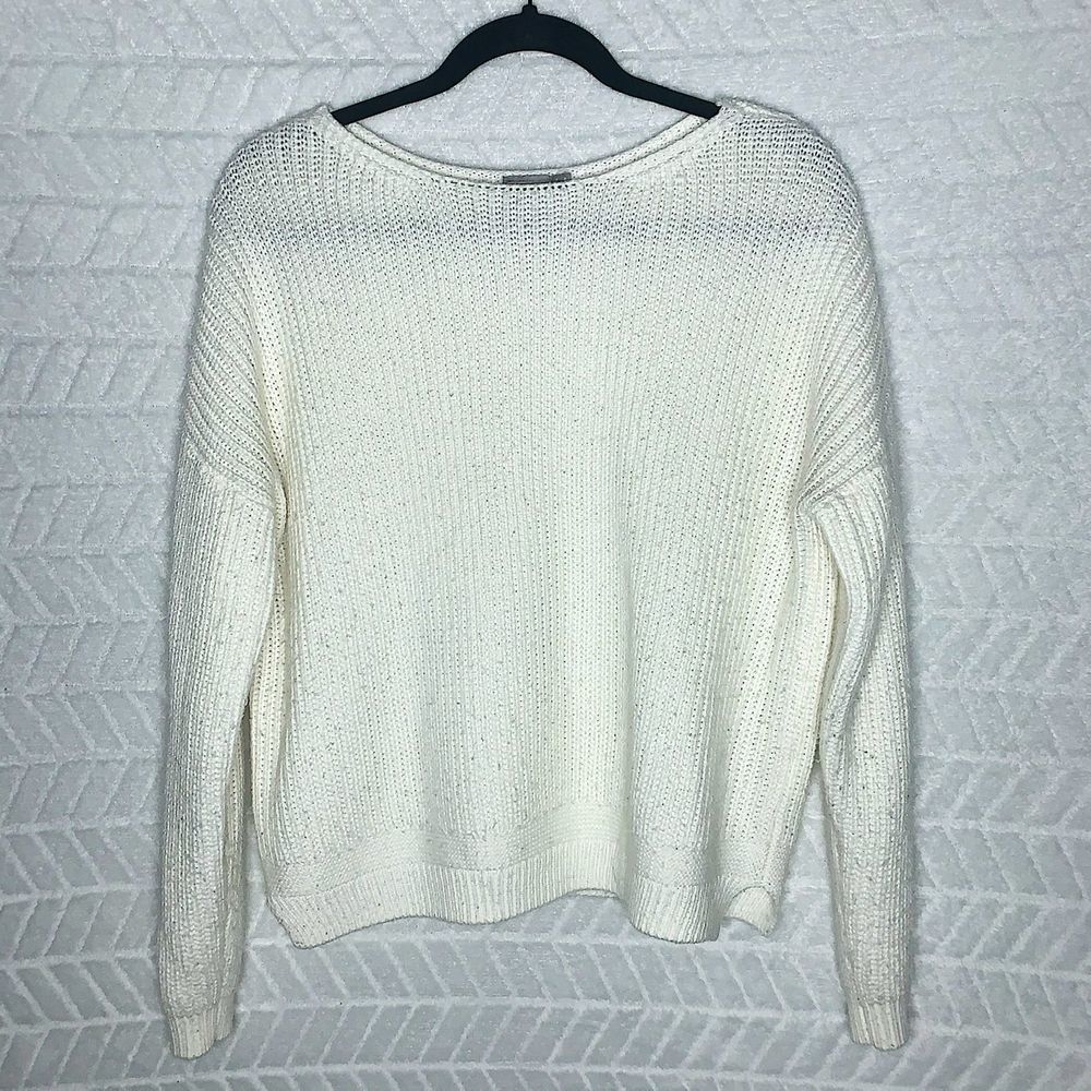 ASOS Open Knit Sweater Long Sleeve Pullover Boat Neck White - 4